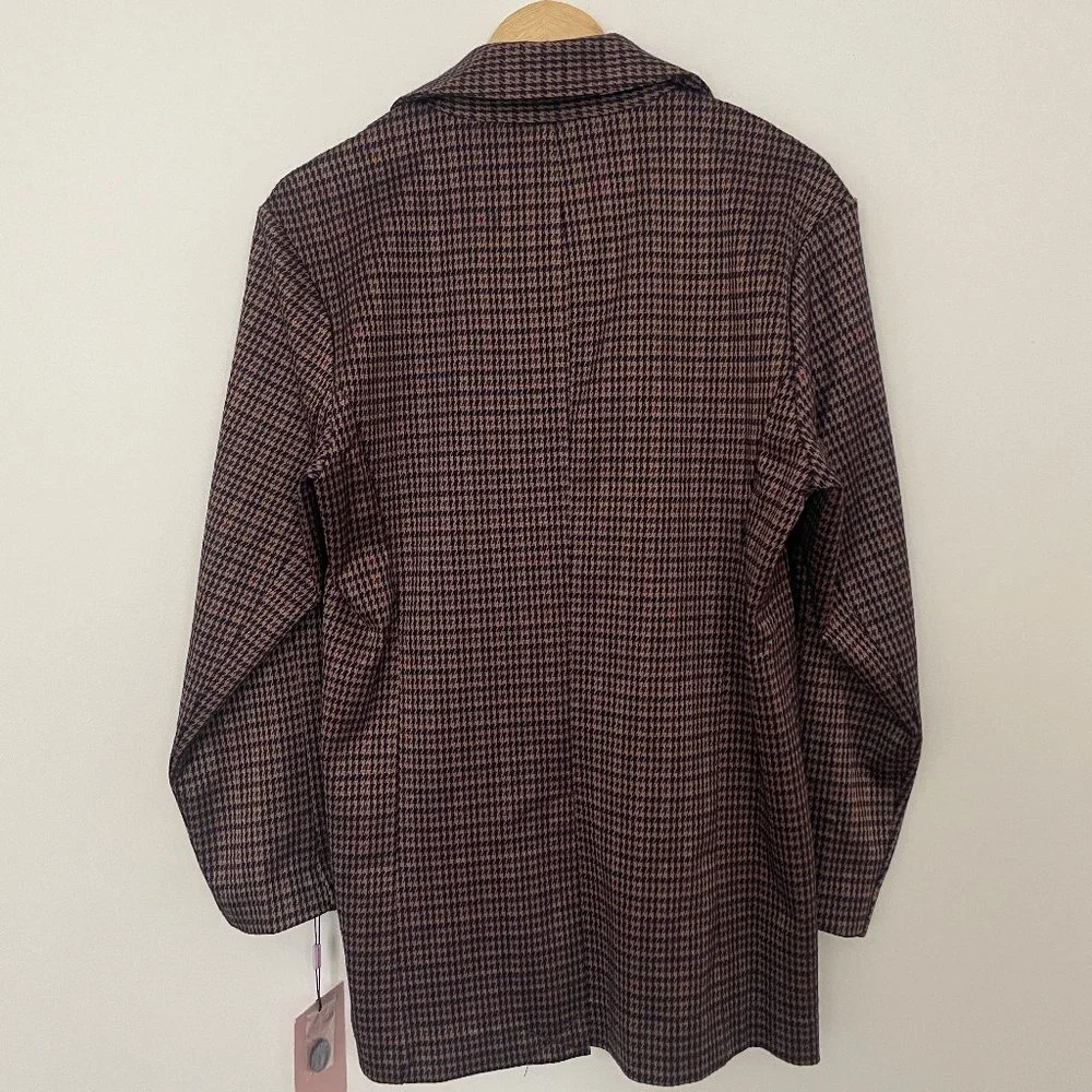 NEW Avec Les Filles Longline Plaid Blazer Anthropologie - Picture 4 of 6